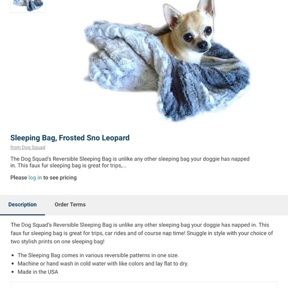 NWT THE DOG SQUAD Sleeping Bag, Reversible Frosted Snow Leopard - Picture 2 of 6